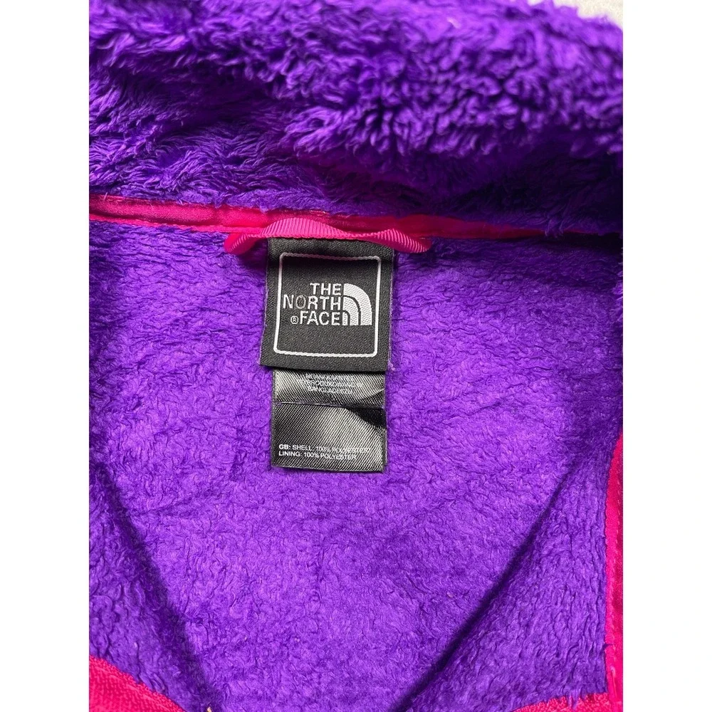 The North Face Girls Osito Fleece Jacket Purple Pink Full Zip Size L 14/16